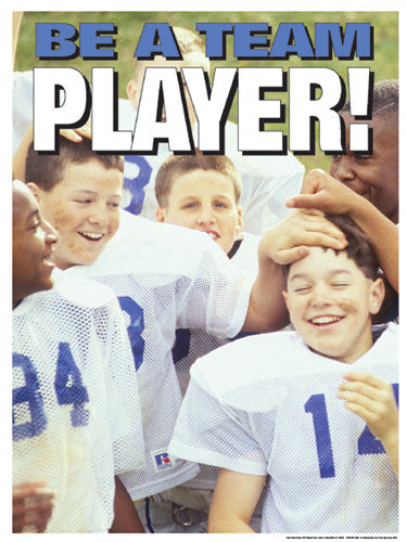 Youth Football "Be a Team Player" Motivational Poster - Fitnus