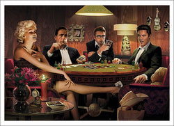 Legends Playing Poker "Four of a Kind" 24x36 Art Print Poster by Chris Consani