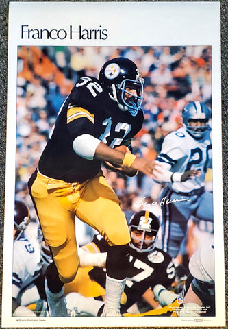 Franco Harris "Superstar" Pittsburgh Steelers Vintage Original Poster - Sports Illustrated by Marketcom 1979