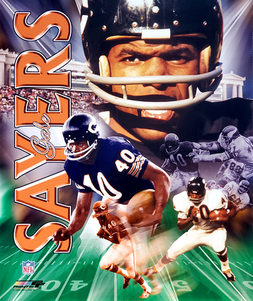Gale Sayers "Legend" Chicago Bears NFL Action Collage Premium Poster Print - Photofile Inc.