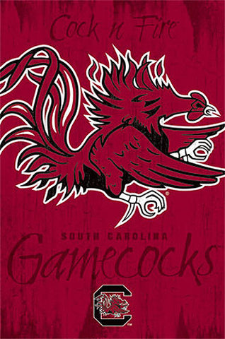 South Carolina Gamecocks "Cock-n-Fire" Official Team Logo Poster - Costacos