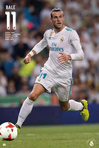 Gareth Bale "Accion" Real Madrid CF Official La Liga Soccer Poster - G.E. (Spain) 2018