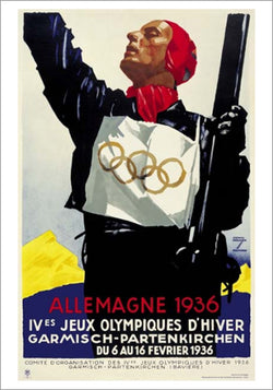 Garmisch-Partenkirchen Germany 1936 Winter Olympic Games Official Poster Reprint - Olympic Museum