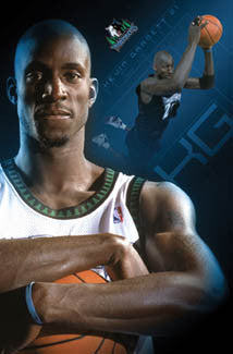 2001 Kevin Garnett Minnesota Timberwolves Vintage NBA POSTER Costocos 3040