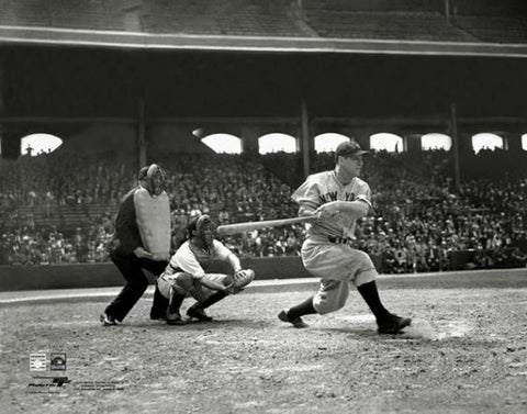 Lou Gehrig "Base Hit" (c.1936) Classic New York Yankees Premium Poster Print - Photofile