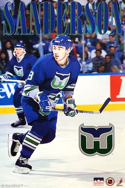 Geoff Sanderson Hartford Whalers NHL Hockey Action Poster - Starline 1994
