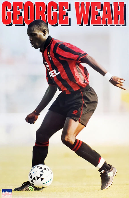 Grand Poster George Weah AC Milan - Vintage Années 90