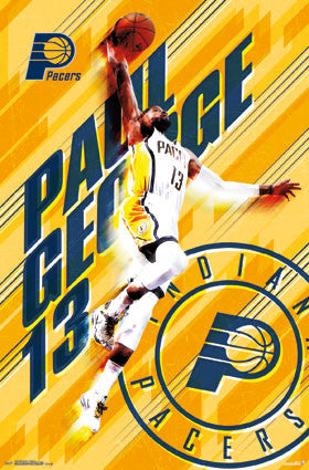 Paul George "Soaring" Indiana Pacers NBA Basketball Action Poster - Trends 2016
