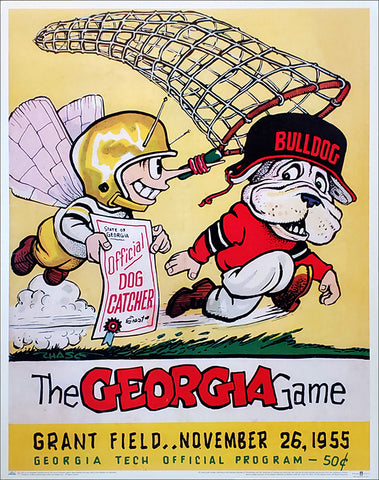 Georgia Tech Football vs Georgia Game 1955 Vintage Program Cover POSTER Print - Asgard Press
