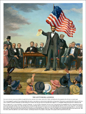 Abraham Lincoln The Gettysburg Address Historical Poster Print - Patri –  Sports Poster Warehouse