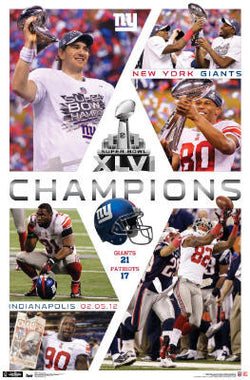 New York Giants "CELEBRATION XLVI" Championship Commemorative Poster (2012)