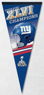 New York Giants Super Bowl XLVI (2012) Champions EXTRA-LARGE Premium Pennant