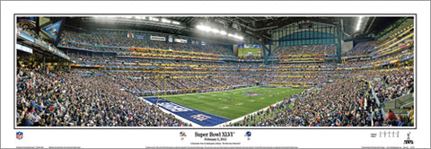Super Bowl XLVI (New York Giants 21, Patriots 17) Panoramic Poster Print - Everlasting 2012