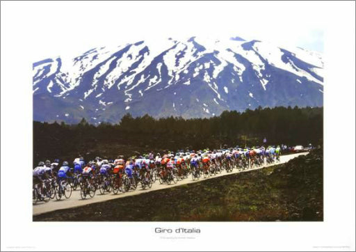 Giro d'Italia "Climbing Mount Etna" (2011) Cycling Poster Print - Graham Watson