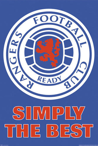 Glasgow Rangers "Simply the Best" SPL Soccer Official Logo Crest Poster - GB Eye