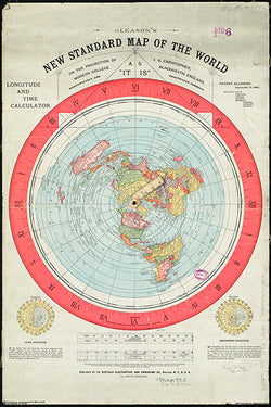 Gleason's New Standard MAP OF THE WORLD (1892) 24x36 Wall POSTER Reproduction - Posterservice Inc. 2020