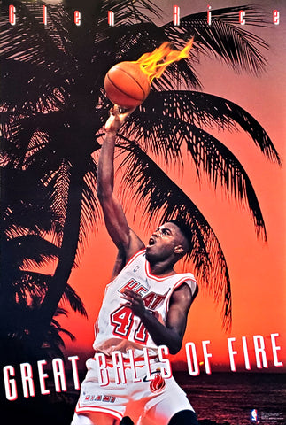 Glen Rice "Great Balls of Fire" Miami Heat NBA Action Poster - Costacos Brothers 1993