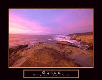 Ocean Shoreline "Goals" Motivational Poster - Front Line