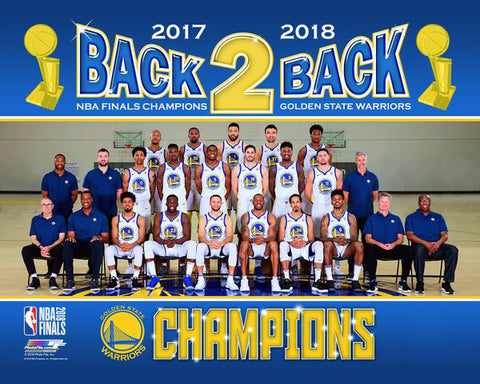 Golden State Warriors 2017-18 Back-2-Back NBA Champions Official Team Portrait Premium Poster Print - Photofile