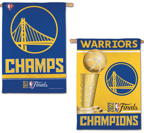 Golden State Warriors 2022 NBA Champions Commemorative Wall Banner Flag (28x40 2-Sided) - Wincraft Inc.