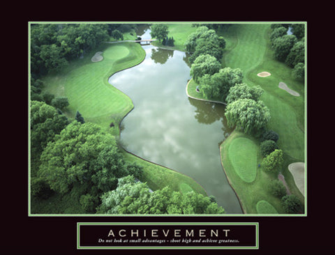 Golf Course "Achievement" Motivational Poster - Front Line