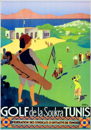 Golf de la Soukra Tunis 1932 (Artist Roger Broders) Vintage XL Poster Reproduction - Pro Artis