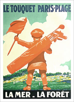 Golf at Le Touquet Paris-Plage France c.1925 Vintage Travel Poster Reprint - Editions Clouets
