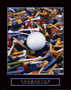 Golf "Character" Motivational Poster (Ball Among Tees) - Front Line