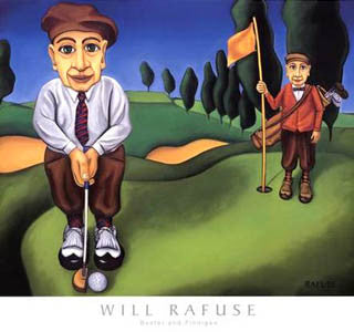 Golf Humor "Buster And Finnigan" Golfing Art Premium Poster Print - Will Rafuse/Canadian Art Prints