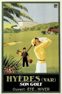 Golf at Hyeres, France c.1933 Vintage Poster Reprint - Image Source