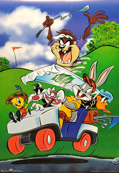 Golfing Day At The Links Looney Tunes Poster (Bugs, Daffy, Taz, Sylvester, Tweety) - OSP Publishing 1997