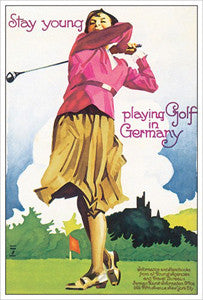 Women's Golf "Golf in Germany" c.1930 Vintage Poster Reprint - Eurographics