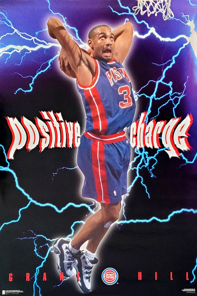 Grant Hill "Positive Charge" Detroit Pistons NBA Action Poster - Costacos 1995
