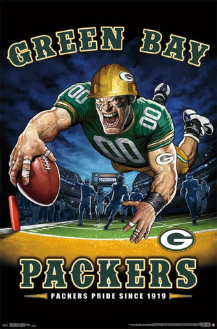 Green Bay Packers "Packers Pride Since 1919" NFL Theme Art Poster - Liquid Blue/Trends Int'l.