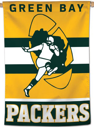 Green Bay Packers Retro-1960s-Lombardi-Era-Style Official NFL Football Wall BANNER Flag - Wincraft Inc.