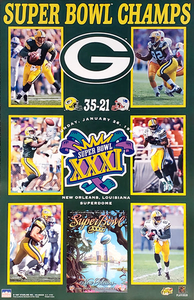 Green Bay Packers Super Bowl XXXI Champions Commemorative Poster- Starline 1997