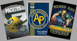 COMBO: Green Bay Packers NFL Football Logo Theme Art 3-Poster Combo Set - Trends International