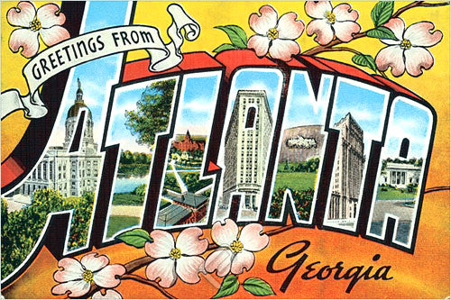 Greetings from Atlanta 1950s Teich Company Postcard Poster-Sized Reprint - Eurographics