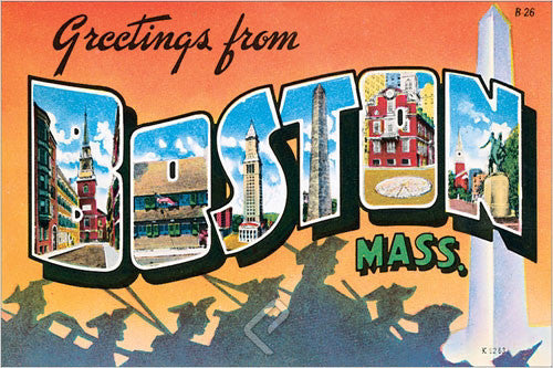Greetings from Boston c.1962 Teich Company Postcard Poster-Sized Reprint - Eurographics
