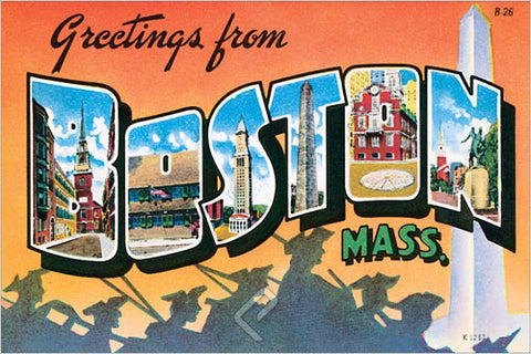 Greetings from Boston c.1962 Teich Company Postcard Poster-Sized Reprint - Eurographics