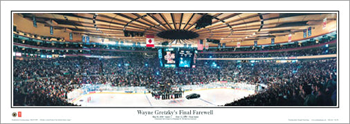 New York Rangers "Gretzky's Final Farewell" Madison Square Garden Panoramic Poster - Everlasting Images