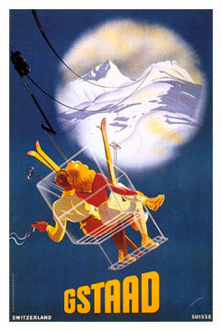 Gstaad "Ski Romance" Vintage Poster Reprint (c.1928) - AAC Inc.