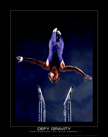 Men's Gymnastics "Defy Gravity" (Parallel Bars) Motivational Poster