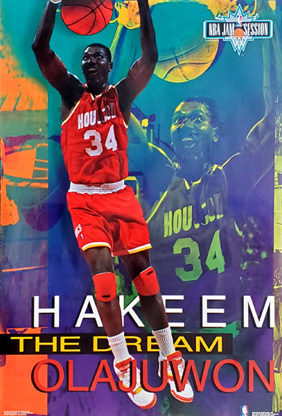 Hakeem Olajuwon "Jam Session" Houston Rockets NBA Action Poster - Costacos Brothers 1993