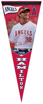Josh Hamilton "Angels Arrival" MLB 2013 Premium Felt Collector's Pennant - Wincraft