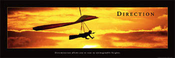 Hang Gliding "Direction" Motivational Poster - Front Line (12x36)
