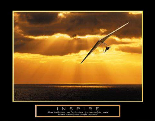 Hang Gliding "Inspire" Motivational Poster - Front Line