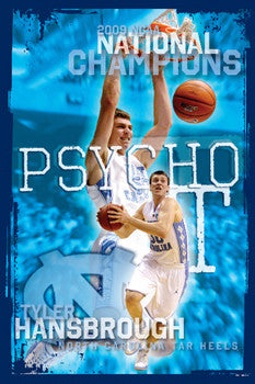 Tyler Hansbrough "Psycho T" North Carolina Tar Heels Poster - ProGraphs