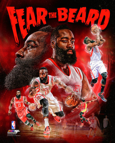 James Harden "Fear the Beard" Houston Rockets Premium 20x24 Poster Print - Photofile Inc.