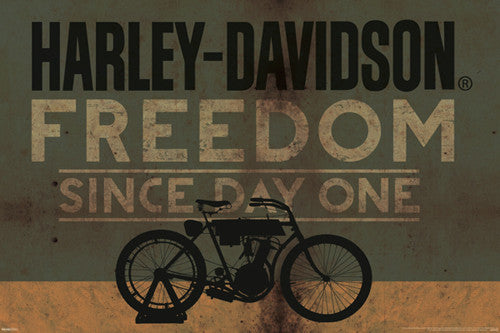 Harley-Davidson Motorcycles "Freedom Since Day One" Official Poster - Pyramid International